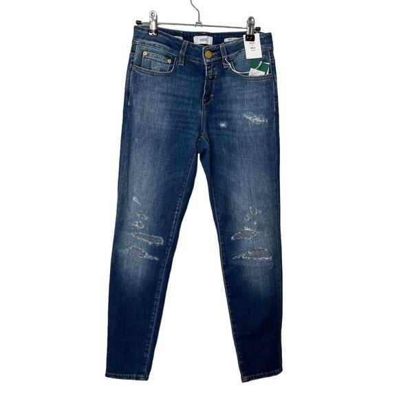 Closed NWT Baker Slim Ankle Jeans Women’s Size 24 Blue Distressed Stretch - Picture 2 of 14